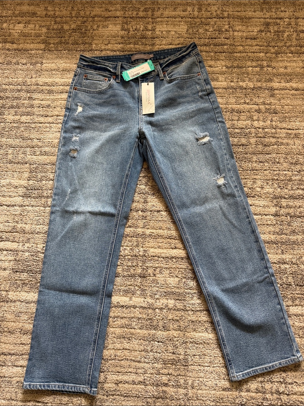 Women Straight Fit Distressed Jeans - Medium Blue